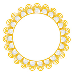 golden frame with pearl gems