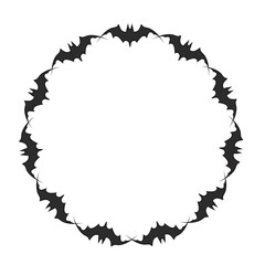 bat monster art drawn halloween round frame