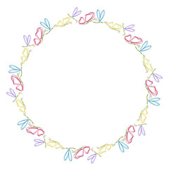 butterfly and dragonfly art drawn round frame