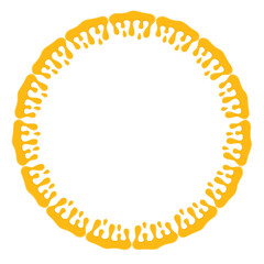 Yellow dripping paint drop and splash hand drawn for design