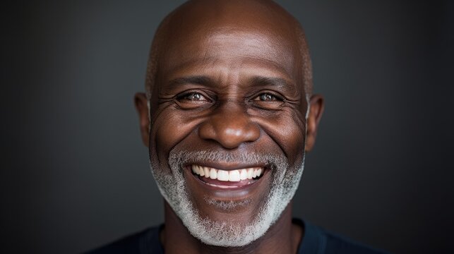 Portrait of handsome mature black man with nice smile