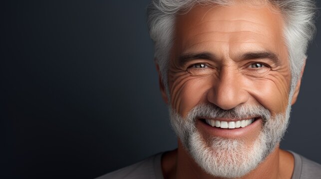 Portrait of handsome mature man with nice smile