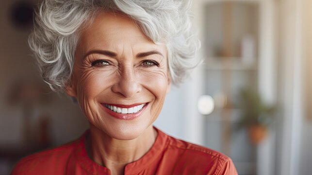 Portrait of handsome mature woman with nice smile