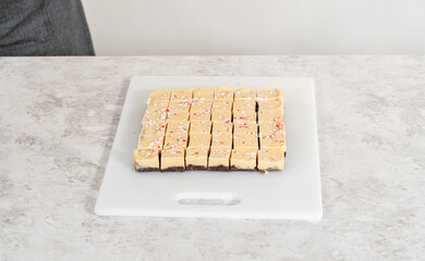 Homemade candy cane fudge