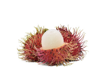 The rambutans isolated on white background,Thailand popular fruits,seasonal fruit,