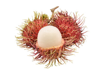 The rambutans isolated on white background,Thailand popular fruits,seasonal fruit,