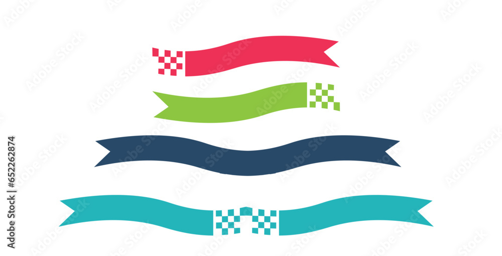 Wall mural collection of abstract color pixel web banners for headers
