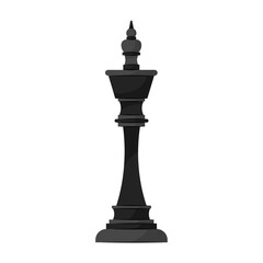 Vector illustration of a king chess piece in a flat style on a white background.