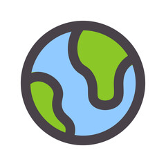 globe flat line icon