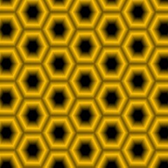golden gradient hexagon seamless pattern and background