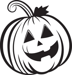 Jack o lantern pumpkin outline Halloween decoration element, PNG file no background