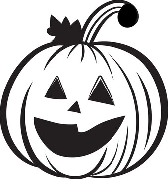 Jack o lantern pumpkin outline Halloween decoration element, PNG file no background