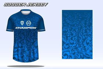 Soccer jersey mockup for football club. Vector sublimation sports apparel design. Uniform front view templates football jersey. © Alepatika9023