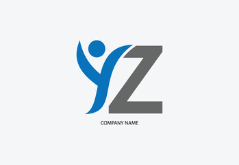 Human with letter Z logo design concept template
