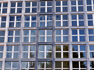 building consisting of square windows. glass facade.