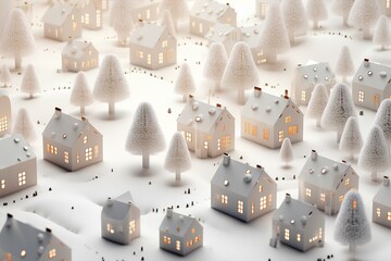 冬の美しい街並み（3D）
