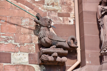 St. George's Dragon Impaled by Spear Church Exterior Sculpture