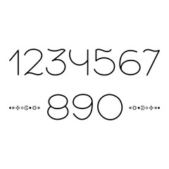 Set of numbers 0-9. Vector illustration.