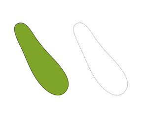 Cucumber. Coloring page or coloring book for children, Cucumber vector illustration. Isolated white background.