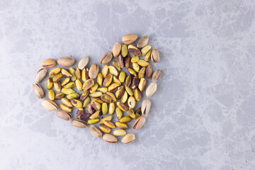 heart shape form made from pistachio for background use