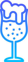Obraz premium Digital illustration of a simple champagne glass symbol design on a white background