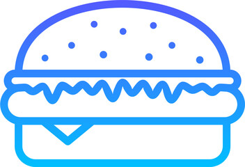 Digital illustration of a simple burger symbol design on a white background