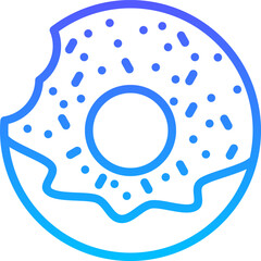 Digital illustration of a simple donut symbol design on a white background