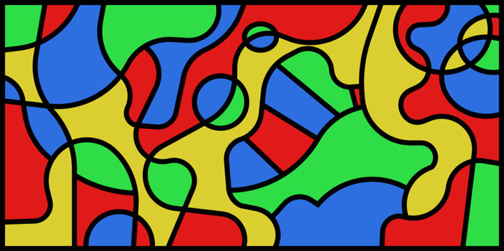 Abstract Modern Colorful Shaape With Line Backround