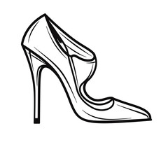 Vector Illustration of a woman with lines drawing for logo,icon, black and white	