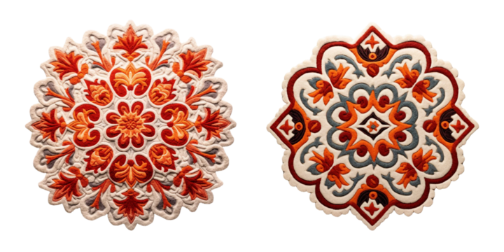 Kyrgyz Felt Rug, transparent background, isolated image, generative AI
