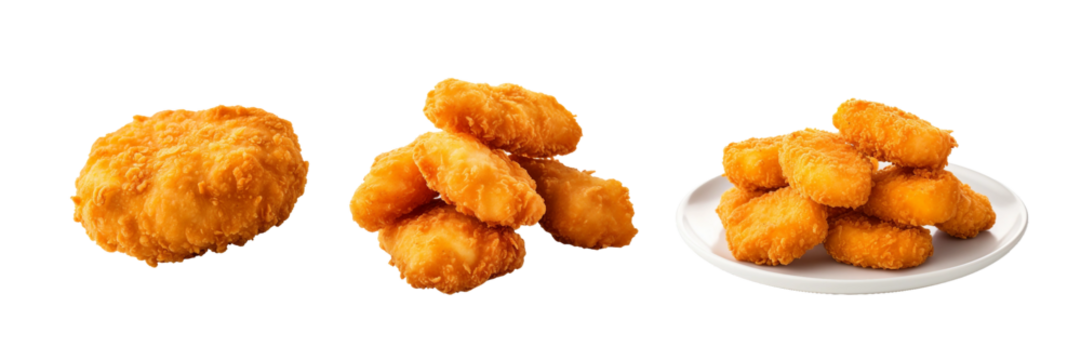 Chicken Nugget, transparent background, isolated image, generative AI

