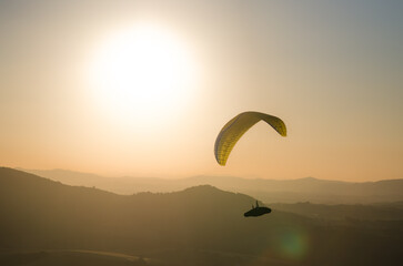 Scenic view of a paraglider in the air