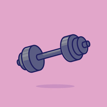 Dumbbell cartoon vector illustration sport equipment concept icon isolated