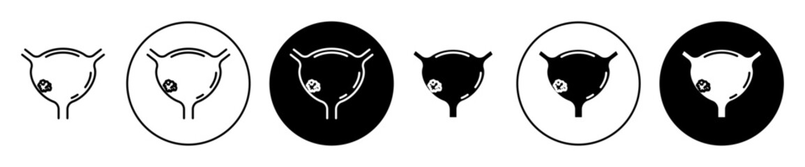 Bladder cancer icon set in black filled and outlined style. suitable for UI designs - obrazy, fototapety, plakaty