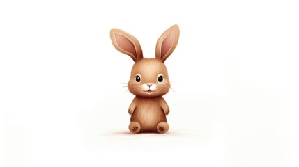 Fototapeta premium Cute cartoon bunny isolated on a white background.