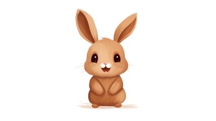 Obraz premium Cute cartoon bunny isolated on a white background.