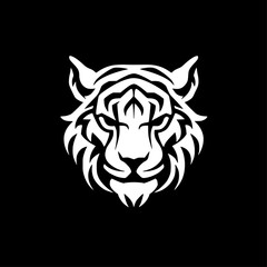 Tiger | Black and White Vector illustration