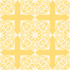 Fototapeta na wymiar Seamless pattern with mandala ornament. The print is well suited for textiles, wallpaper and packaging.