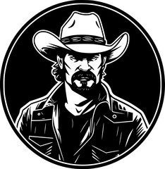 Cowboy | Minimalist and Simple Silhouette - Vector illustration