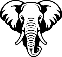 Obraz premium Elephant | Black and White Vector illustration