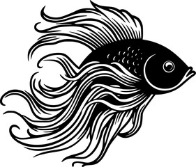 Fish | Minimalist and Simple Silhouette - Vector illustration