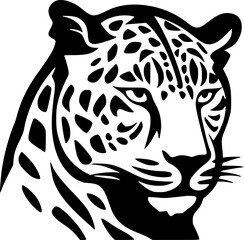 Leopard - Black and White Isolated Icon - Vector illustration