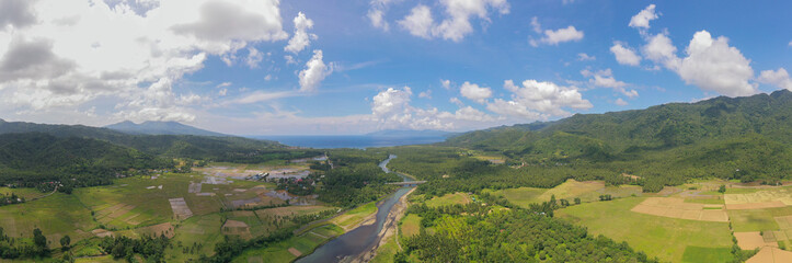 Large quarry site in Saint Bernard, Southern Leyte, showing the massive stone crushing operations