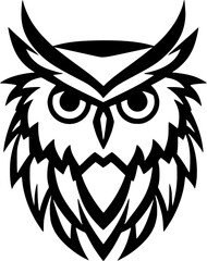 Fototapeta premium Owl | Black and White Vector illustration