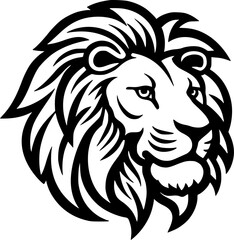 Obraz premium Lion | Black and White Vector illustration
