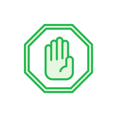 Stop icon set. stop road sign. hand stop icon vector