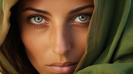 portrait of a woman with a green veil 