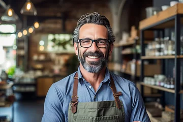 Foto op Canvas Small Business Owner Portrait, independent business ownership, successful small business, entrepreneur headshot, small business owner success © gfx_nazim