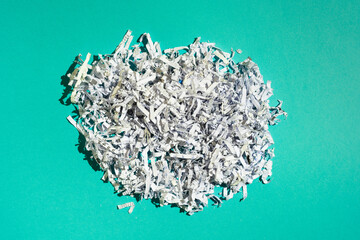Top view auf geschredderte Akten - Papier