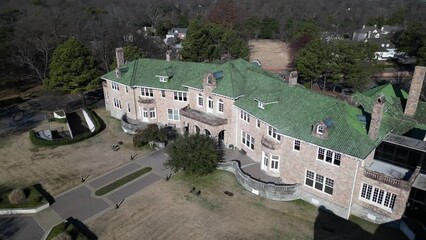 Aerial video of Aldrich Mansion Event venue in Warwick, Rhode Island, USA